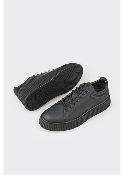 Siyah Deri Erkek Spor Ayakkabı modelleri