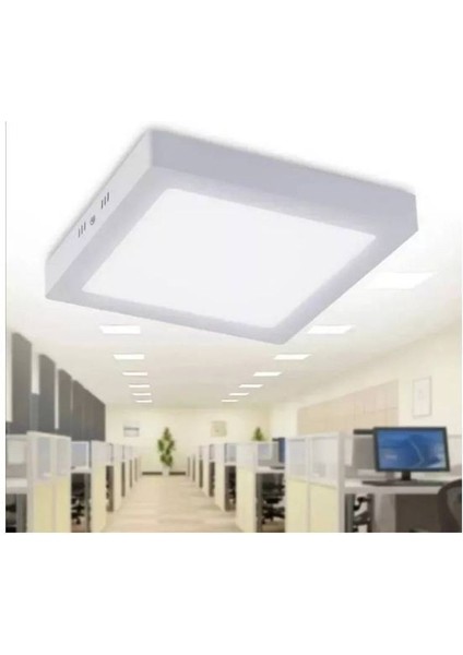 18 Watt Kare Beyaz Metal Kasa 3200 Kelvin Ultra Kaliteli Sıva Üstü LED Tavan Armatürü, LED Panel fırsatları