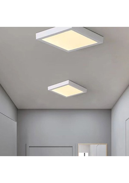 18 Watt Kare Beyaz Metal Kasa 3200 Kelvin Ultra Kaliteli Sıva Üstü LED Tavan Armatürü, LED Panel indirimleri