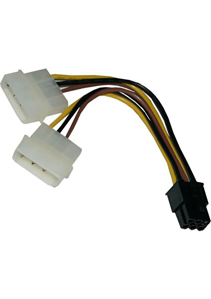 Çift Atx Molex Gücü - 6 Pinli Pcı Express Kablosu Atx Ide Molex Gücü Çift 4 - 6 Pinli Pcı Express Pcıe Ekran Kartı Adaptör Kablosu (Yurt Dışından)