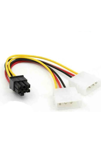 Çift Atx Molex Gücü - 6 Pinli Pcı Express Kablosu Atx Ide Molex Gücü Çift 4 - 6 Pinli Pcı Express Pcıe Ekran Kartı Adaptör Kablosu (Yurt Dışından)