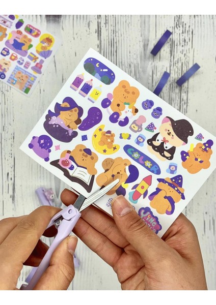 Sanrio Kuromi Karakterli Mor Kalem Görünümlü Çift Uç Tasarım Makas Ve Maket Bıçağı fırsatları