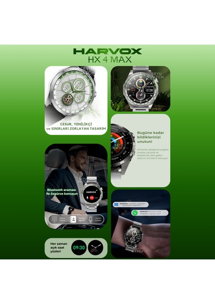 Watch Hx-4 Max Harvox Akıllı Saat Iphone ve Android Tüm Telefonlara Uyumlu