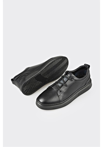 Siyah Deri Erkek Günlük Ayakkabı modelleri