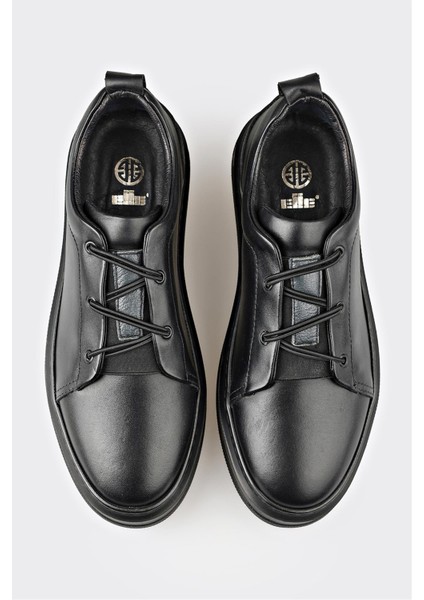 Siyah Deri Erkek Günlük Ayakkabı fırsatları