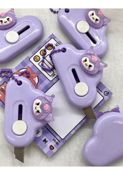 Sanrio Kuromi Karakterli Mor Mini Maket Bıçağı / Sanat Bıçağı / Bullet Journal / Scrapbook fırsatları