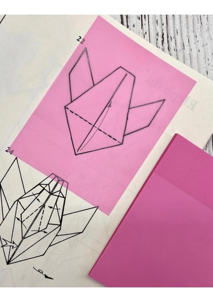 Soft Koyu Pembe Şeffaf Post-It / Transparan Sticky Note / Sticky Note / Bullet Journal