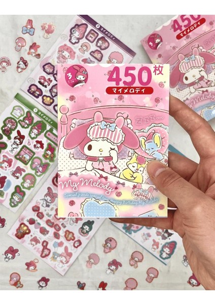 Sanrio My Melody Karakteri Defter 16 Yaprak 450 Adet Sticker / Bullet Journal / Defter Süsleme