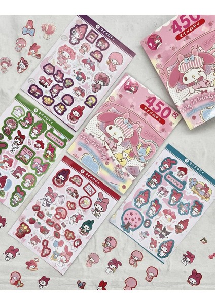 Sanrio My Melody Karakteri Defter 16 Yaprak 450 Adet Sticker / Bullet Journal / Defter Süsleme fiyatları