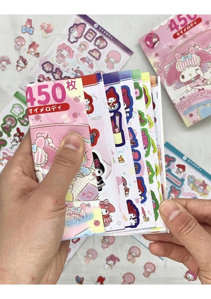 Sanrio My Melody Karakteri Defter 16 Yaprak 450 Adet Sticker / Bullet Journal / Defter Süsleme modelleri