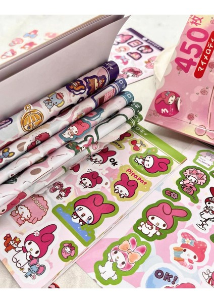 Sanrio My Melody Karakteri Defter 16 Yaprak 450 Adet Sticker / Bullet Journal / Defter Süsleme fırsatları