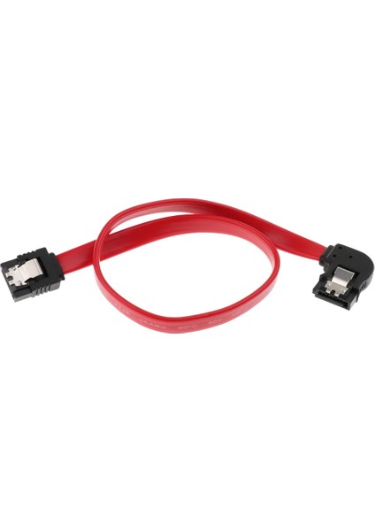 2 Parça 12 Inç Sata Iıı Kablolar 6gbps 90 Derece Sol Açı Kilitleme Mandalı Kırmızı (Yurt Dışından)