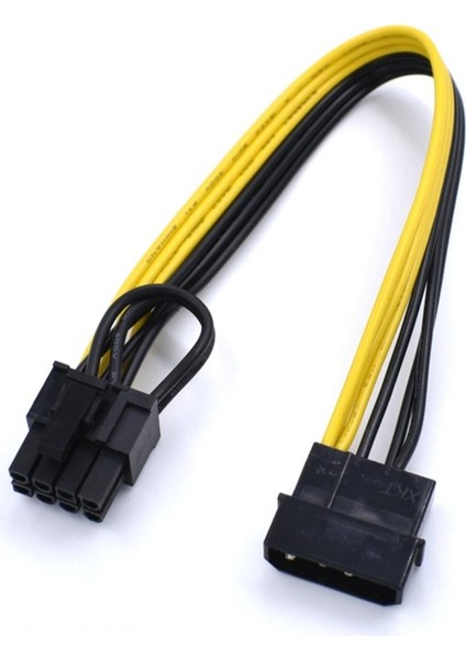 Molex 4-Pin - Pcıe 8-Pin (6+2) Adaptör Güç Kablosu 18AWG 20CM (Yurt Dışından)
