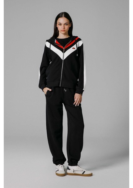 Fermuarlı Kapüşonlu Kadın Sweat EF172-BK