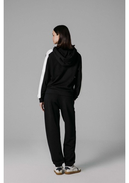 Fermuarlı Kapüşonlu Kadın Sweat EF172-BK