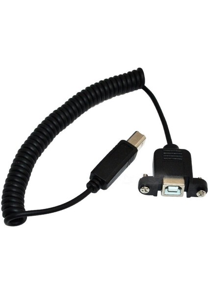 USB Tip B Erkek - Dişi Kablo USB 2.0 B Dişi Panel Montajlı - B Erkek Uzatma Sarmal Spiral Kablo 1 M/100 cm (Yurt Dışından) fiyatları
