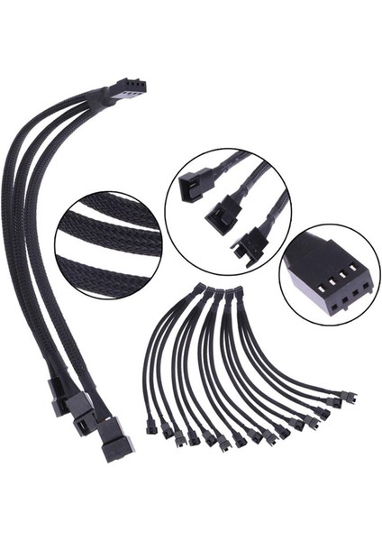 Uzatma Kablosu 1 Ila 3 Yollu 4 Pinli Cpu Pwm Kasa Soğutma Fanı Splitter Hub Güç Fan Çıkışı Adaptör Kablosu 1 Adet (Yurt Dışından)