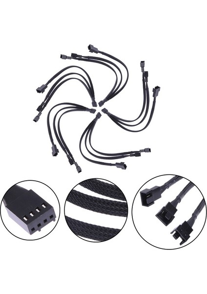 Uzatma Kablosu 1 Ila 3 Yollu 4 Pinli Cpu Pwm Kasa Soğutma Fanı Splitter Hub Güç Fan Çıkışı Adaptör Kablosu 1 Adet (Yurt Dışından)