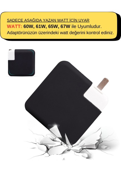 Şarj Aleti Silikon Kılıfı Macbook Pro Air Magsafe 1-2 60W Type-C 61W-65W-67W Uyumlu
