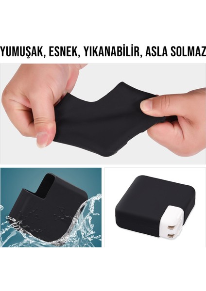 Şarj Aleti Silikon Kılıfı Macbook Pro Air Magsafe 1-2 60W Type-C 61W-65W-67W Uyumlu