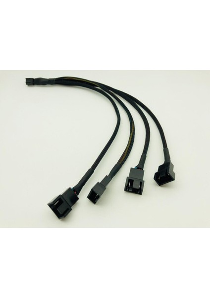Bir 4pin Dişi Konnektör Dört 4pin Erkek Konnektöre Bölünür 30CM Siyah Örgülü Kablo Ayırıcı Pwm 3/4 Pin Bilgisayar Fanı (Yurt Dışından)