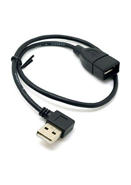 Lbsc 2 Adet 90 Derece Sol ve Sağ Açılı USB 2.0 A Erkek - USB Dişi Uzatma Kablosu 40 cm (Yurt Dışından)