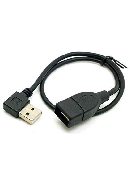 Lbsc 2 Adet 90 Derece Sol ve Sağ Açılı USB 2.0 A Erkek - USB Dişi Uzatma Kablosu 40 cm (Yurt Dışından)