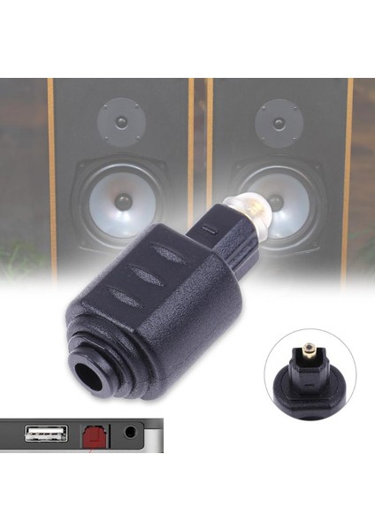 Fiber Optik Adaptör Optik Toslink Erkek Mini 3.5mm Toslink Dişi Ses Adaptörü Konnektörü Dönüştürücü Dts Stereo Ses (Yurt Dışından)