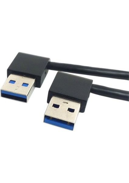 Usb3.0 USB 3.0 Tip A Erkek 90 Derece Sol Açılı - Sağ Açılı Uzatma Kablosu Düz Bağlantı 50CM 0.5m (Yurt Dışından) modelleri