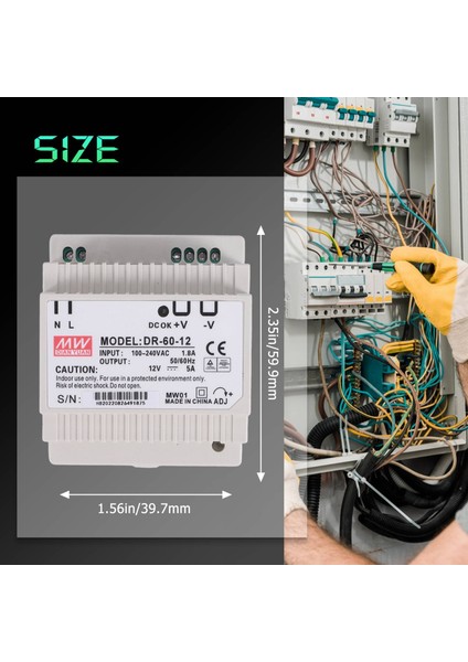 Din Raylı Güç Kaynağı 60W 12V Ac Dc Dönüştürücü Güç Kaynağı 12V 60W (Yurt Dışından) fiyatları