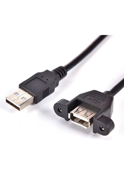 60 cm USB 2.0 A Erkek - Dişi Panel Montajlı Montaj Vidası Kilit Uzatma Kablosu (Yurt Dışından) modelleri