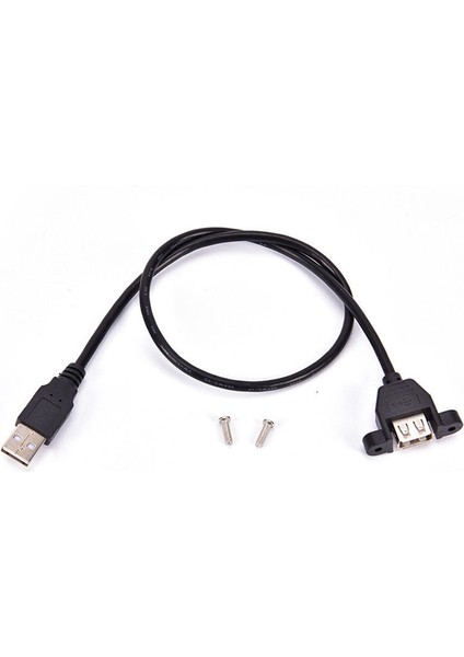 60 cm USB 2.0 A Erkek - Dişi Panel Montajlı Montaj Vidası Kilit Uzatma Kablosu (Yurt Dışından) fırsatları