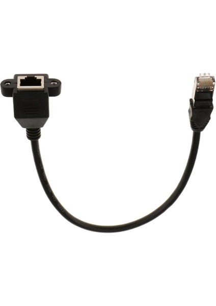 30 cm Uzunluğunda RJ45 Erkek - Dişi M/f Lan Ethernet Adaptörü Ağ Kablosu Siyah (Yurt Dışından)