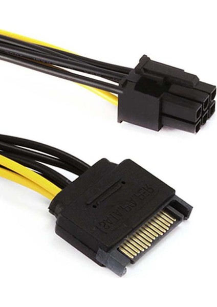 Sata Güç Kablosu 15 Pin 6 Pin Pcı Express Pcı-E Sata Grafik Dönüştürücü Adaptör Ekran Kartı Güç Kablosu ND998 (Yurt Dışından)