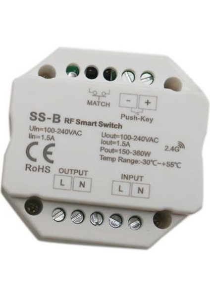Ss-B Ac Triyak Rf Akıllı Anahtar Çıkışı 100-240VAC 1.5A 360W Rf Akıllı Anahtar Röle Çıkışı LED Denetleyici ile (Yurt Dışından)
