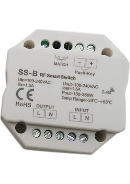 Ss-B Ac Triyak Rf Akıllı Anahtar Çıkışı 100-240VAC 1.5A 360W Rf Akıllı Anahtar Röle Çıkışı LED Denetleyici ile (Yurt Dışından)