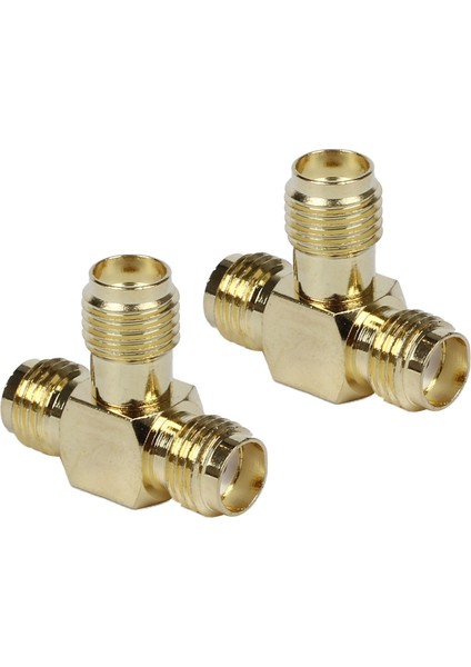 2x Sma Dişi - Iki Sma Dişi Üçlü T Rf Adaptör Konnektörü 3 Yollu Ayırıcı (Yurt Dışından)