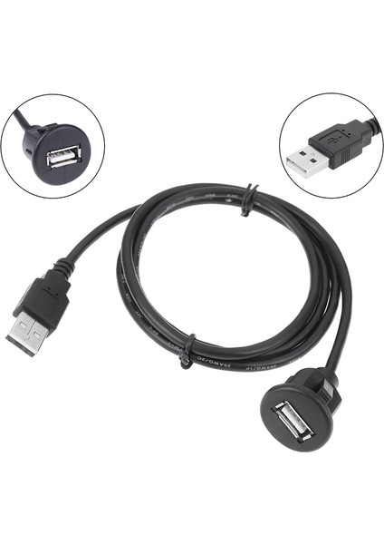 Adet 1 M Araba Dash Kurulu Montaj USB 2.0 Erkek - Dişi Soket Uzatma Paneli Kablosu (Yurt Dışından)