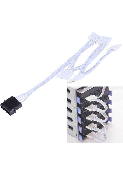 Ide Molex 4pin - Sata Adaptörü 1 - 5 Ayırıcı Sabit Disk Güç Uzatma Kablosu (Yurt Dışından)