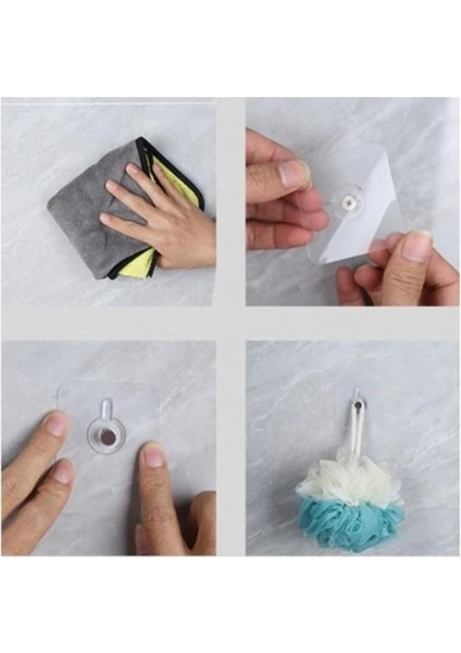 Vidalı Yapışkanlı Şeffaf Askı 4 Adet fırsatları