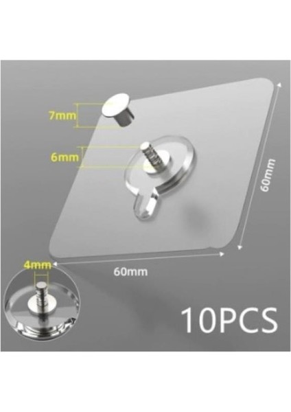 Vidalı Yapışkanlı Şeffaf Askı 4 Adet indirimleri