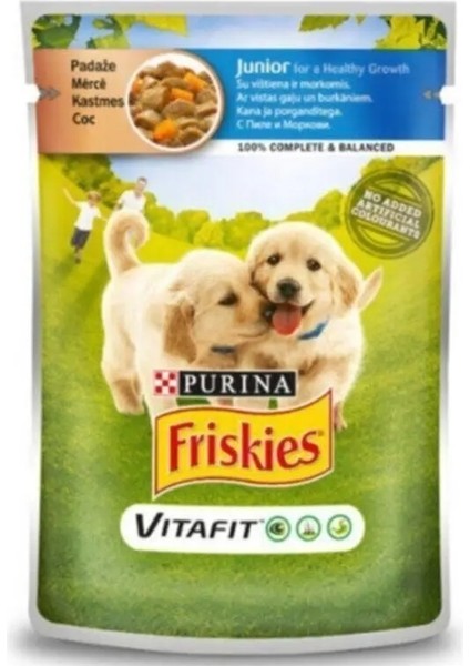 Junior Tavuklu Pouch Yavru Köpek Konservesi 100 gr  x 10 Paket