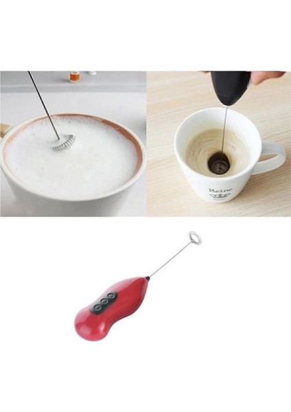 Pilli Mini Mixer Kahve Süt Köpürtücü Karıştırıcı Cappuccino Mixer