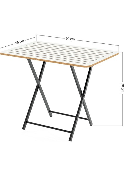 Katlanır 4 Kişilik Bahçe Masası Bistro Masa 55X90 Beyaz 1425 modelleri