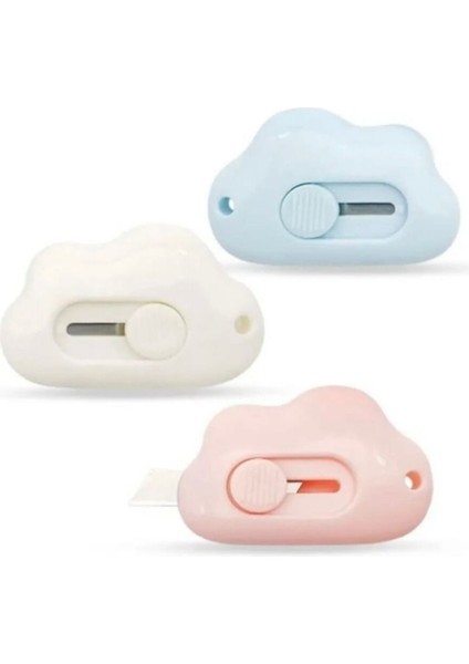 Taşınabilir Sevimli Bulut Şeklinde Falçata - Maket Bıçağı 3 Renk 1 Adet Gönderilecek