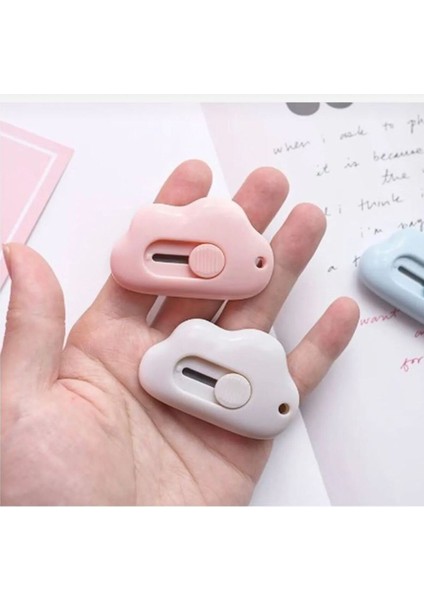 Taşınabilir Sevimli Bulut Şeklinde Falçata - Maket Bıçağı 3 Renk 1 Adet Gönderilecek fırsatları