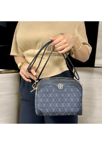 Kadın Askılı Kol Çantası Üç Gözlü Astarlı