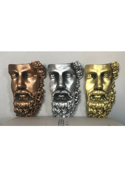 Ev Dekor Dekoratif Gold Eskitme Poseidon Beton Biblo Heykel Duvar Dekoru