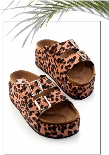 Leopar Kumaş Kadın Terlik K04192172004
