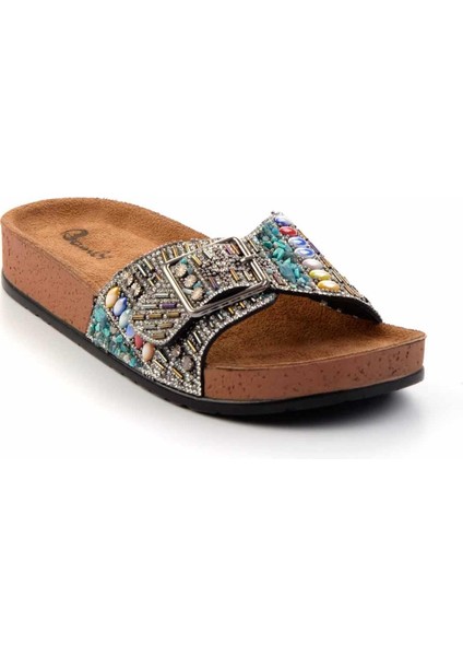 Platin Taşlı Kadın Terlik K04784040687 modelleri